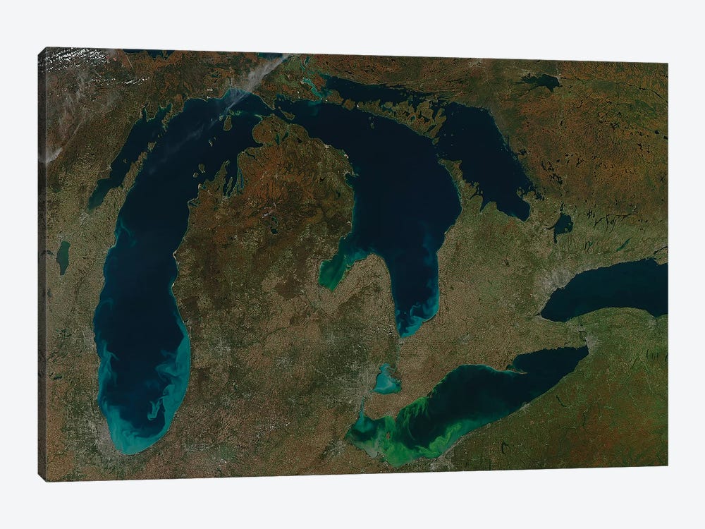 Satellite View Of The Great Lakes, USA II by Stocktrek Images 1-piece Canvas Art