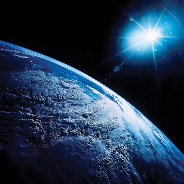 Astronomy & Space Collection: Shining Star Over Earth by Stocktrek Images