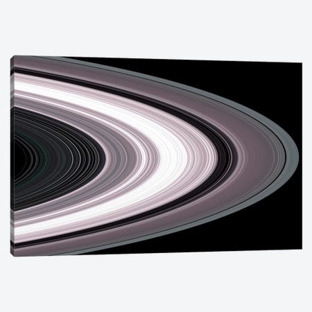 Small Particles In Saturn's Rings Canvas Print #TRK1652} by Stocktrek Images Canvas Art Print