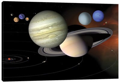Solar System II Canvas Art Print - Jupiter Art