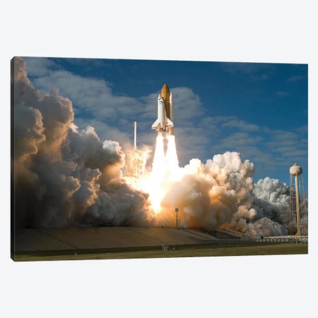 Space Shuttle Atlantis Lifts Off From Its Launch Pad At Kennedy Space Center, Florida II Canvas Print #TRK1661} by Stocktrek Images Canvas Art