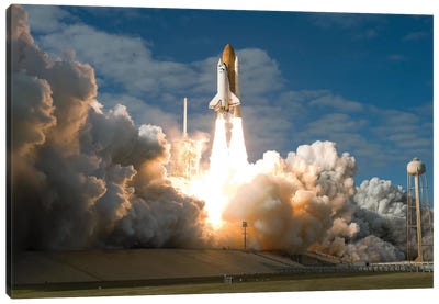 Space Shuttle Atlantis Lifts Off From Its Launch Pad At Kennedy Space Center, Florida II Canvas Art Print - Space Shuttle Art