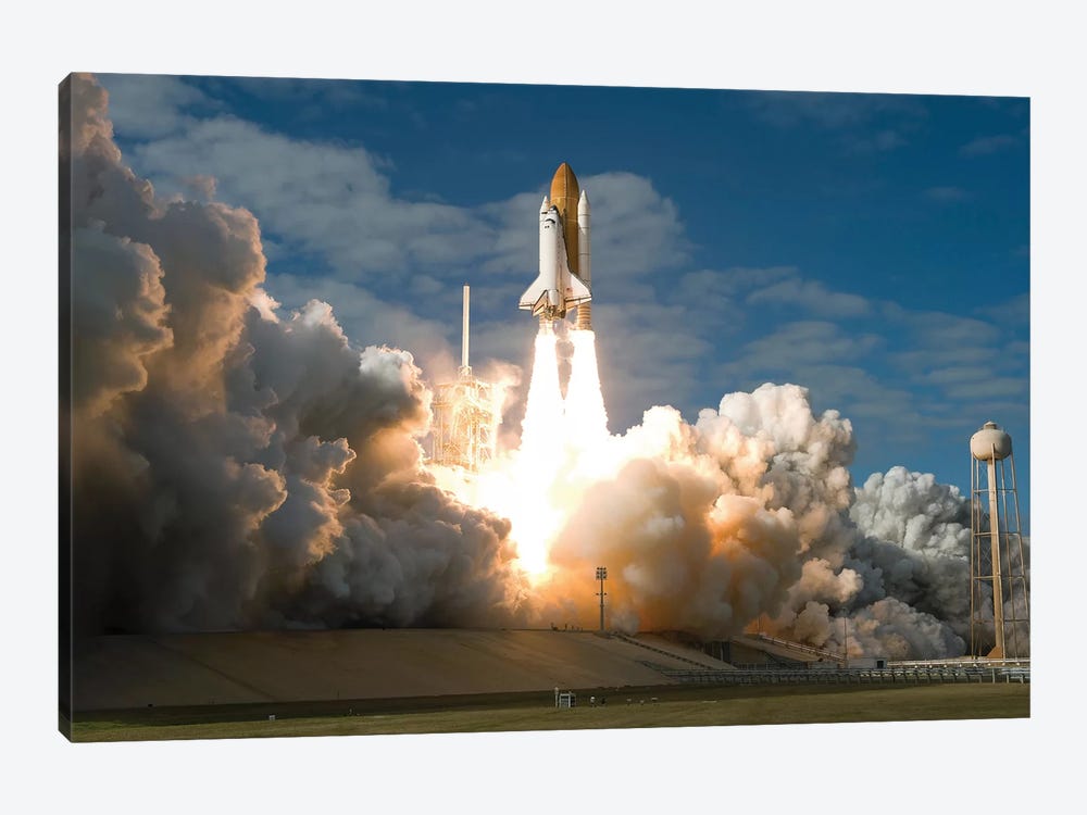 Space Shuttle Atlantis Lifts Off From Its Launch Pad At Kennedy Space Center, Florida II by Stocktrek Images 1-piece Canvas Artwork