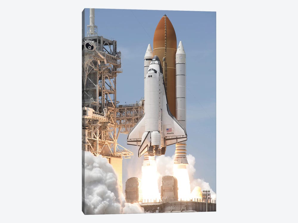 Space Shuttle Atlantis Lifts Off From Its Launch Pad At Kennedy Space Center, Florida V by Stocktrek Images 1-piece Art Print