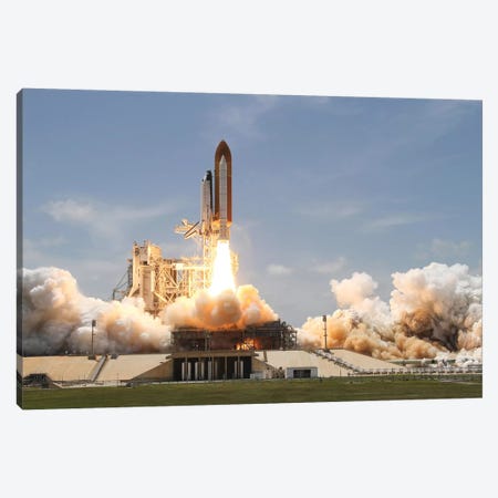 Space Shuttle Atlantis Lifts Off From Its Launch Pad At Kennedy Space Center, Florida VIII Canvas Print #TRK1667} by Stocktrek Images Canvas Print