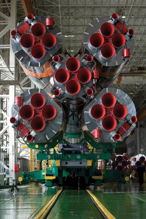 The Boosters Of The Soyuz Tma-14 Spacecraft by Stocktrek Images wall art