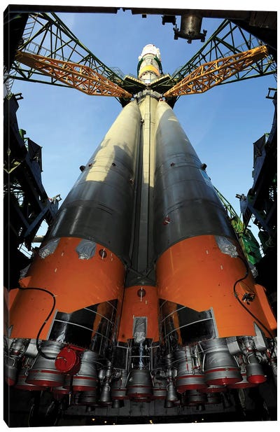 The Soyuz TMA-13 Spacecraft Arrives At The Launch Pad Canvas Art Print - Stocktrek Images