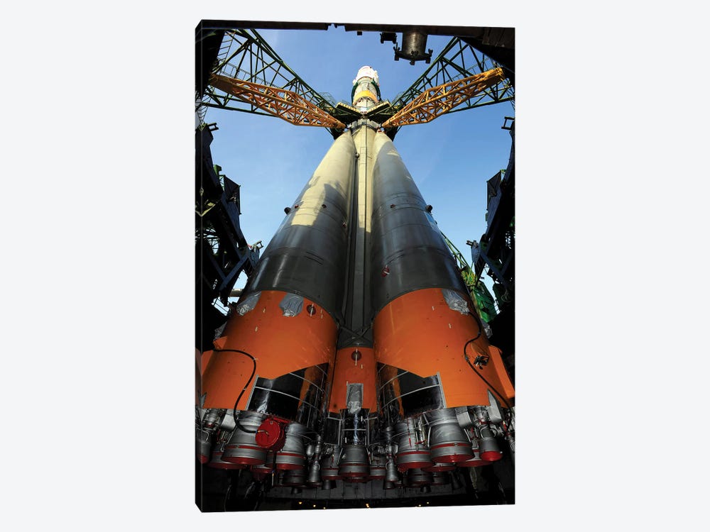 The Soyuz TMA-13 Spacecraft Arrives At The Launch Pad by Stocktrek Images 1-piece Canvas Print