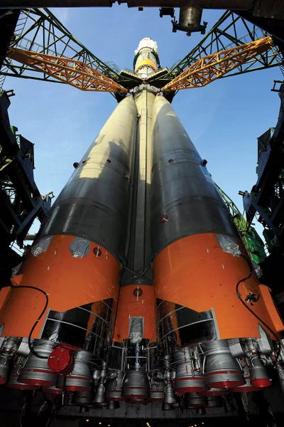 Stocktrek Images: The Soyuz TMA-13 Spacecraft Arrives At The Launch Pad by Stocktrek Images