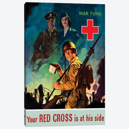 WWII Poster Red Cross Canvas Print #TRK175} by Stocktrek Images Canvas Art