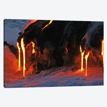 Kilauea Lava Flow Sea Entry, Big Island, Hawaii II Canvas Print #TRK1795} by Martin Rietze Canvas Print