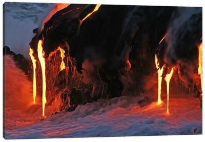 Kilauea Lava Flow Sea Entry, Big Island, Hawaii II Canvas Art Print