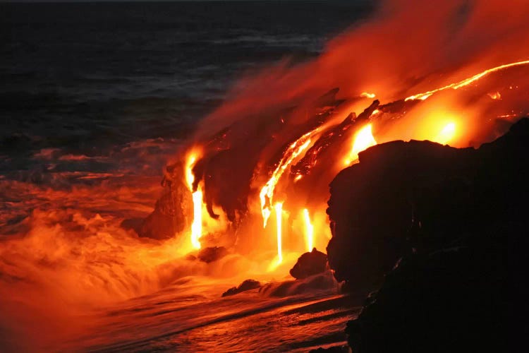Kilauea Lava Flow Sea Entry, Big Island, Hawaii III by Martin Rietze wall art