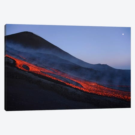 Mount Etna Lava Flow In Evening Dawn, Sicily, Italy Canvas Print #TRK1804} by Martin Rietze Canvas Print