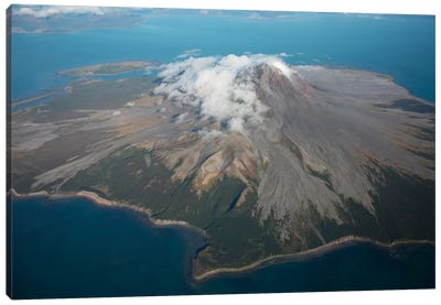 Aerial Image Of Mount St. Augustine Volcano, Cook Inlet, Alaska II Canvas Art Print