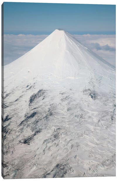 Aerial View Of Glaciated Shishaldin Volcano, Unimak Island, Alaska Canvas Art Print