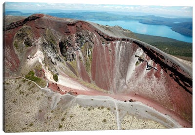 Aerial View Of Rhyolite Dome Complex, Mount Tarawera Volcano, New Zealand Canvas Art Print