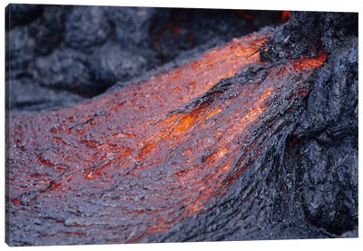 Close-Up Of Lava Flow, Kilauea Volcano, Big Island, Hawaii Canvas Art Print