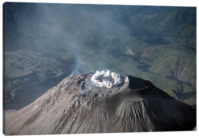 Eruption At Summit Of Santiaguito Dome Complex, Santa Maria Volcano, Guatemala Canvas Art Print