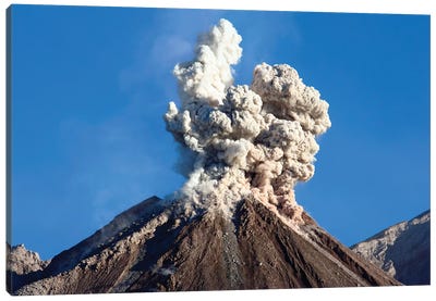 Eruption Of Ash Cloud From Santiaguito Dome Complex, Santa Maria Volcano, Guatemala I Canvas Art Print