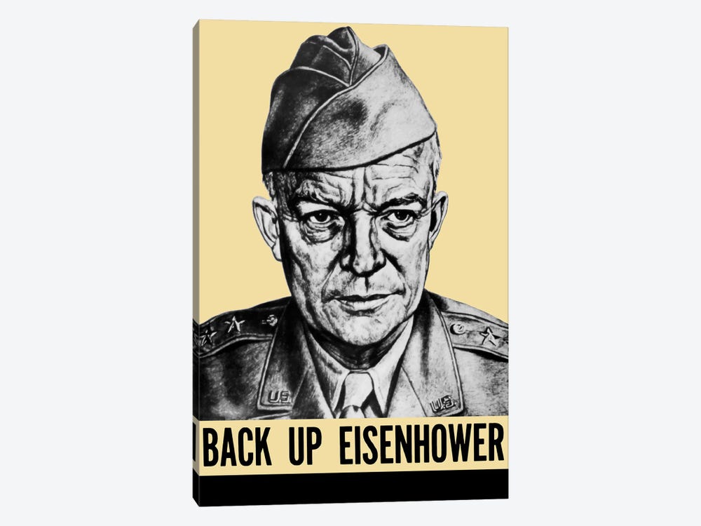 WWII Propaganda Poster Featuring General Dwight Eisenhower by Stocktrek Images 1-piece Canvas Artwork