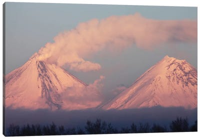 Eruption Of Kliuchevskoi Volcano, Kamchatka, Russia I Canvas Art Print