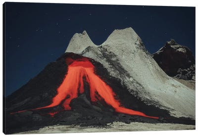 Eruption Of Natrocarbonatite Lava Flows From Hornito At Ol Doinyo Lengai Volcano, Tanzania, Africa Canvas Art Print