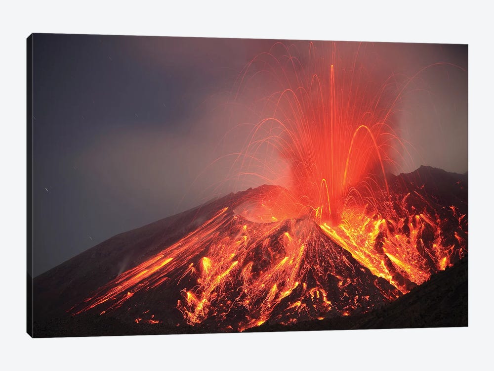 Explosive Vulcanian Eruption Of Lava On Sakurajima Volcano, Japan by Richard Roscoe 1-piece Art Print