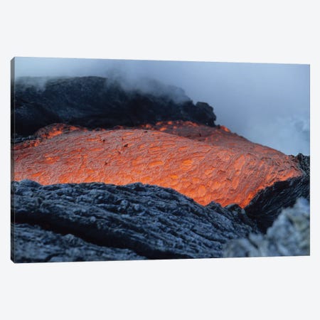 Lava Flowing Into Sea, Kilauea Volcano, Big Island, Hawaii I Canvas Print #TRK1905} by Richard Roscoe Canvas Wall Art