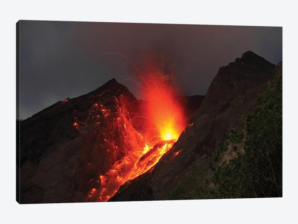 Strombolian Type Eruption Of Batu Tara Volcano, Indonesia II by Richard Roscoe 1-piece Canvas Print