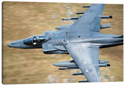 A Royal Air Force Harrier GR9 Flying Low Over North Wales Canvas Art Print