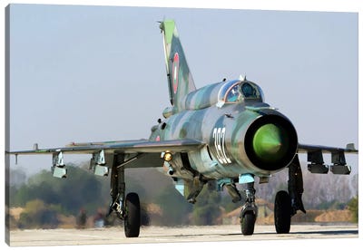 A Bulgarian Air Force MiG-21bis At Graf Ignatievo Air Base, Bulgaria Canvas Art Print