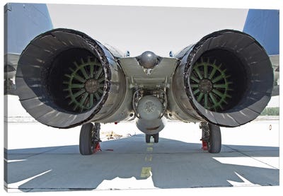 View Of The RD-33 Engines On A Serbian Air Force MiG-29 Jet Canvas Art Print - Air Force Art