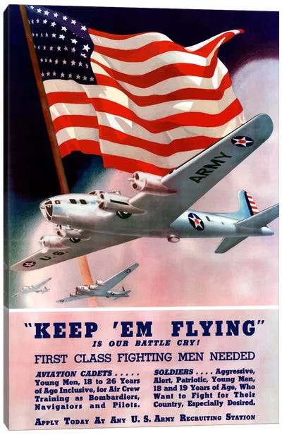 Keep 'Em Flying! US Army Recruitment Poster Canvas Art Print