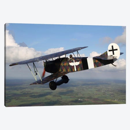 Fokker D.VII WWI Replica Fighter In The Air I Canvas Print #TRK215} by Daniel Karlsson Canvas Art Print