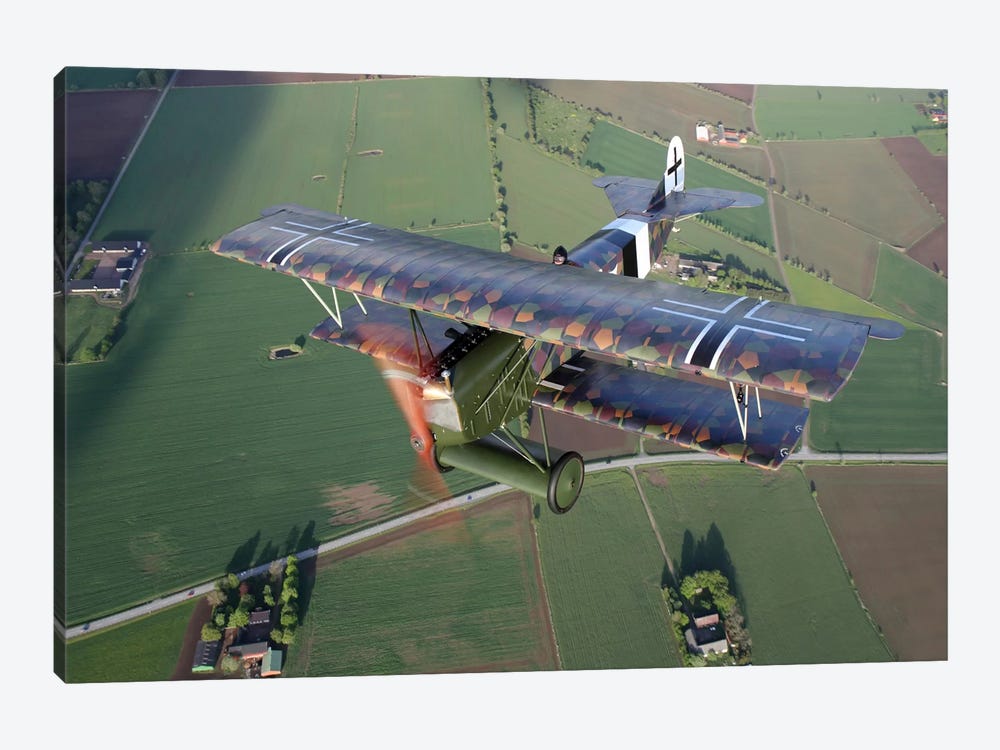 Fokker D.VII WWI Replica Fighter In The Air II by Daniel Karlsson 1-piece Canvas Print
