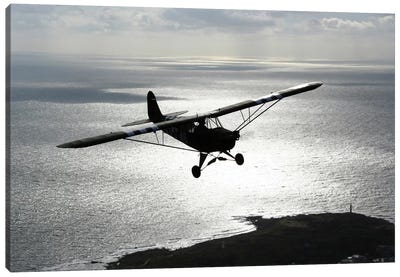 Piper L-4 Cub In US Army D-Day Colors Canvas Art Print - Airplane Art