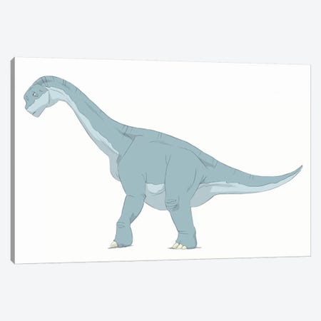 Camarasaurus Pencil Drawing With Digital Color Canvas Print #TRK2228} by Alice Turner Canvas Art