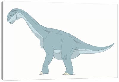 Camarasaurus Pencil Drawing With Digital Color Canvas Art Print