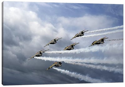 Saab 105 Jet Trainers Of The Swedish Air Force Display Team, Team 60 I Canvas Art Print