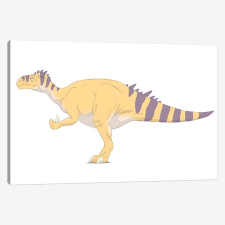 Iguanodon Pencil Drawing With Digital Color Canvas Print #TRK2231} by Alice Turner Art Print