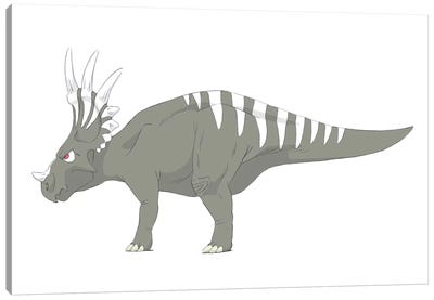 Styracosaurus Pencil Drawing With Digital Color Canvas Art Print