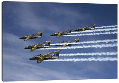 Saab 105 Jet Trainers Of The Swedish Air Force Display Team, Team 60 II Canvas Art Print