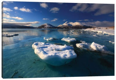 A Winter View Looking Out In Tjeldsundet Strait, Norway Canvas Art Print