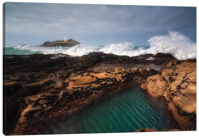 Godrevy Lighthouse In Cornwall, England Canvas Art Print