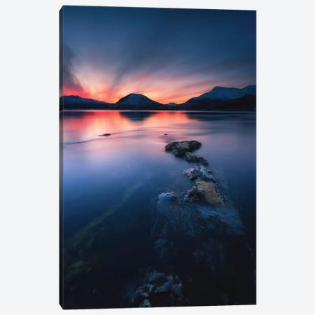 Sunset Over Tjeldsundet, Troms County, Norway II Canvas Print #TRK2269} by Arild Heitmann Canvas Artwork