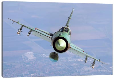 A Bulgarian Air Force MiG-21bis Armed With R-60 Missiles Canvas Art Print