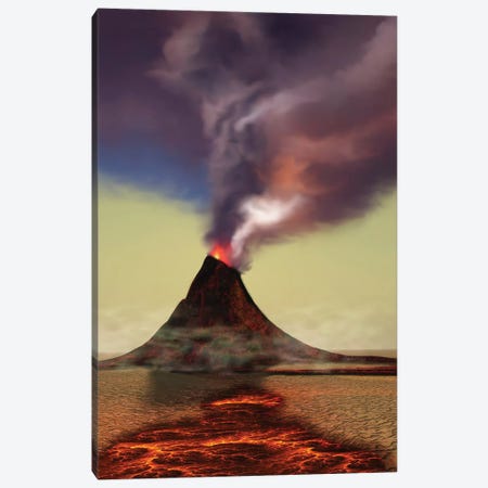 A Newly Formed Volcano Smokes With Hot Steam Canvas Print #TRK2288} by Corey Ford Canvas Art
