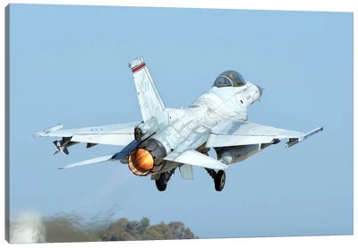 A Hellenic Air Force F-16C Block 50 Taking Off From Andravida, Greece Canvas Art Print