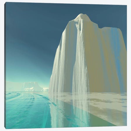 An Iceberg Is Frozen In The Clear Ice Of The Ocean Canvas Print #TRK2298} by Corey Ford Art Print